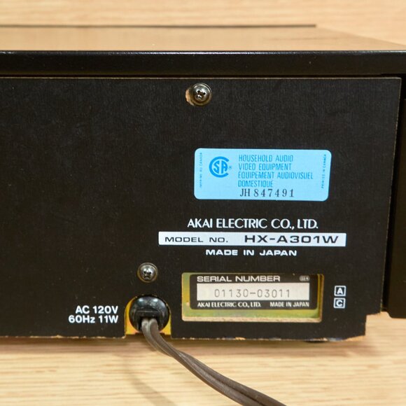 Akai HX-A301W Stereo Double Cassette Deck/ Vintage/ Tested/ Japan - Picture 9 of 9